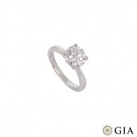 Round Brilliant Cut Diamond Ring In Platinum 2.00ct G/VS2